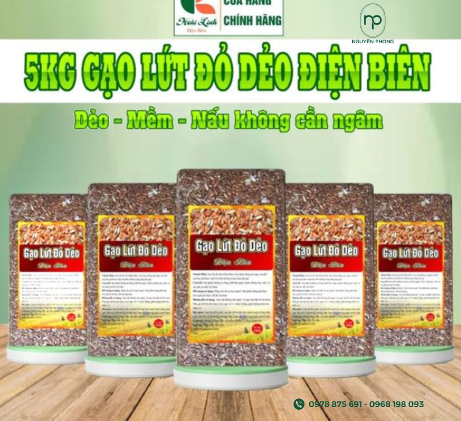 Mẫu tem gạo lứt đỏ dẻo